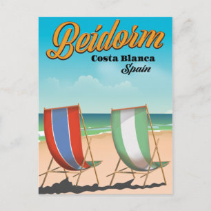 Carte Postale poster de voyage de plage de Benidorm