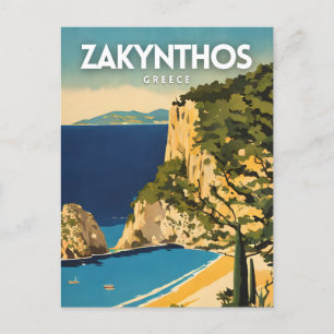 Carte Postale Poster de voyage de Zakynthos Grèce