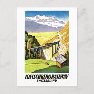 Carte Postale Poster de voyage ferroviaire vintage Loetschberg