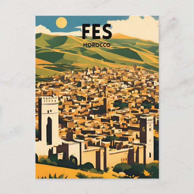 Carte Postale Poster de voyage Fes Maroc (Devant)