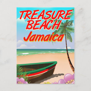 Carte Postale Poster de voyage Jamaïque sur la plage au trésor