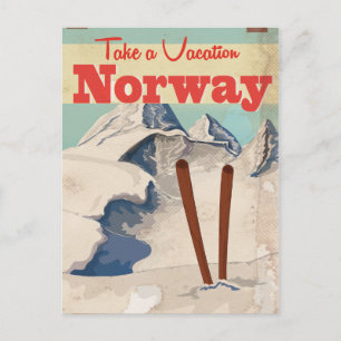 Carte Postale Poster de voyage Norvège vintage