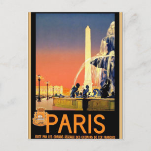 Carte Postale poster de voyage Paris vintage
