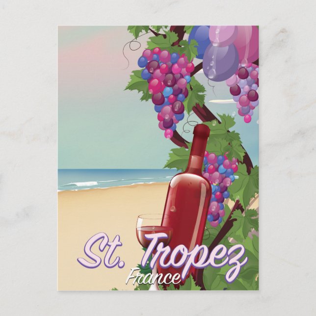 Carte Postale poster de voyage vin de st. tropez France (Devant)