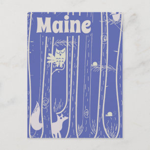 Carte Postale Poster de voyage vintage bois du Maine USA