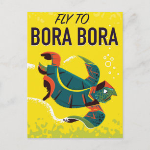 Carte Postale Poster de voyage vintage Bora Bora