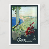 Poster de voyage vintage Capri Napoli Italie