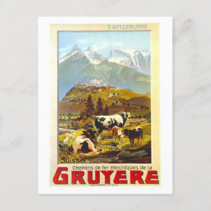 Carte Postale Poster de voyage vintage Gruyere Suisse