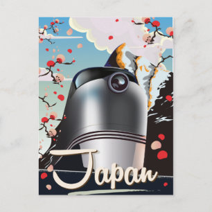 Carte Postale Poster de voyage vintage Japan Train.