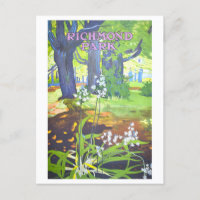 Poster de voyage vintage Richmond Park Angleterre
