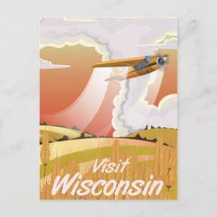 Carte Postale Poster de voyage vintage Wisconsin