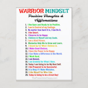 Carte Postale Poster des Affirmations Positives - L'état d'espri