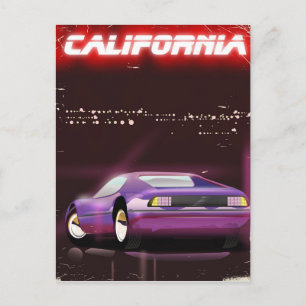 Carte Postale Poster du neon Supercar de Californie dans les ann