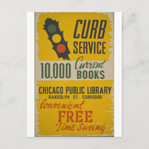 Carte Postale Poster du service Curb de la bibliothèque publique