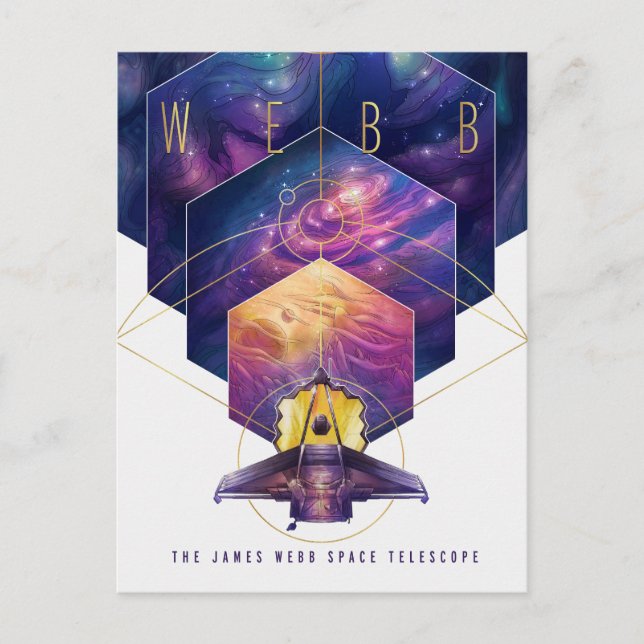 Carte Postale Poster du télescope spatial James Webb. (Devant)