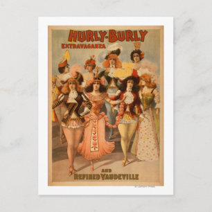 Carte Postale Poster du théâtre Extravaganza Hurly Burly