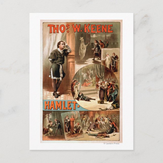 Carte Postale Poster du théâtre William Shakespeare "Hamlet" (Devant)