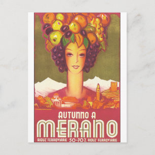 Carte Postale Poster du Vintage voyage Autumno A Merano