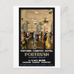 Carte Postale Poster du Vintage voyage de portrush en Irlande du