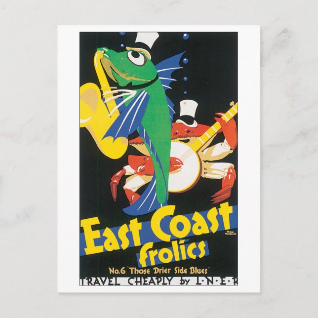 Carte Postale Poster du Vintage voyage Frolics East Coast (Devant)