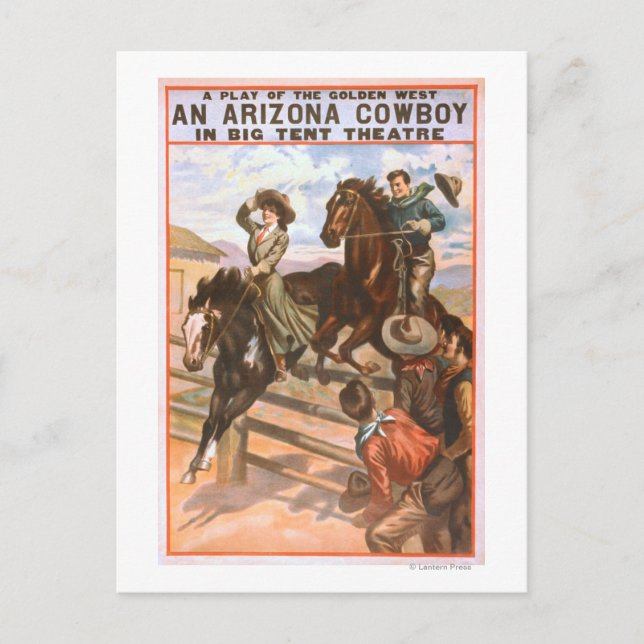 Carte Postale Poster d'un cowboy de l'Arizona dans Big Tent Thea (Devant)