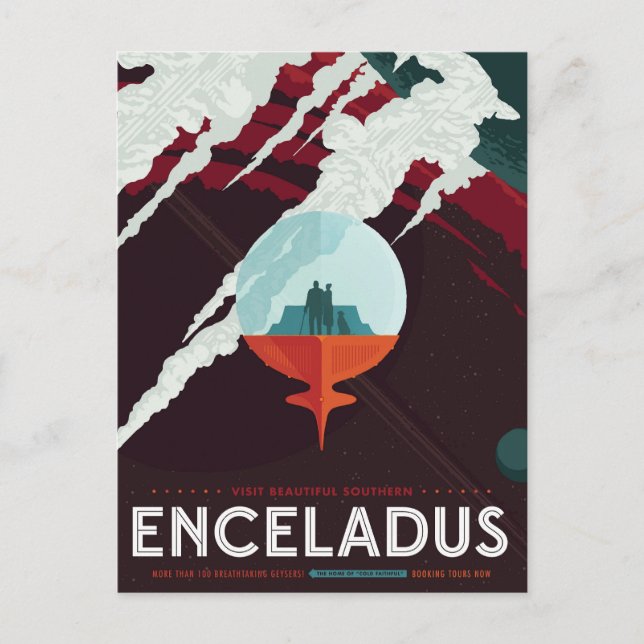 Carte Postale Poster Espace Rétro Mission Cassini À Saturne (Devant)