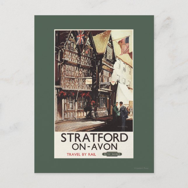 Carte Postale Poster ferroviaire Garrick Inn and Harvard House (Devant)