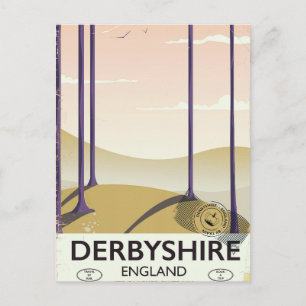 Carte Postale Poster ferroviaire vintage du Derbyshire.