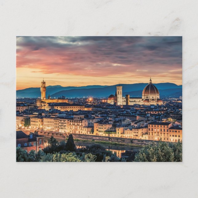 Carte Postale Poster Florence au coucher du soleil (Devant)