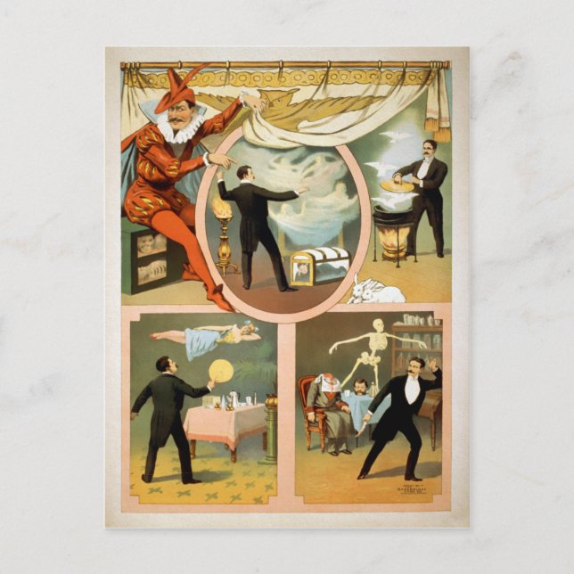 Carte Postale Poster magicien vintage (Devant)