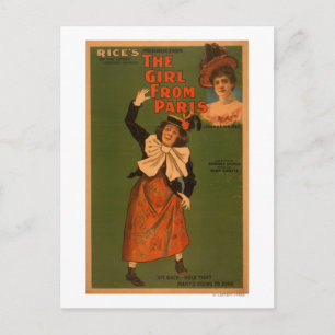 Carte Postale Poster musical du théâtre "La Fille de Paris"