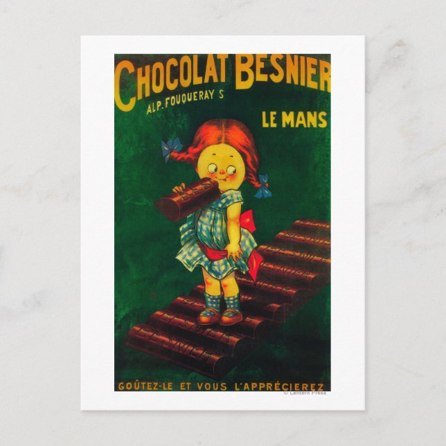 Carte Postale Poster promotionnel du chocolat Besnier (Devant)