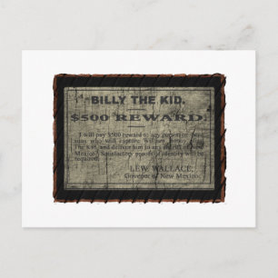 Carte Postale Poster Recherché Billy The Kid
