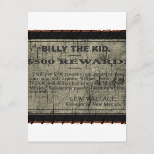 Carte Postale Poster Recherché Billy The Kid