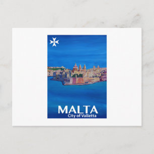Carte Postale Poster rétro Malte La Valette - Ville des Chevalie