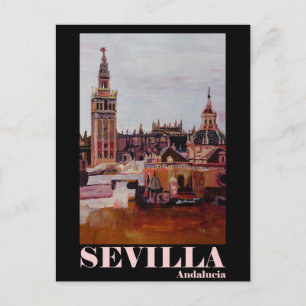 Carte Postale Poster Retro Sevilla Giralda Andalucia