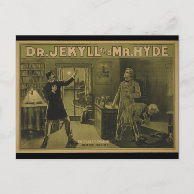 Carte Postale Poster théâtral Dr Jekyll et M. Hyde 1880 (Devant)