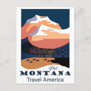 Carte Postale Poster touristique vintage Montana