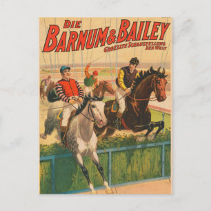 Carte Postale Poster vintage Allemand De Jockeys Sur Les Chevaux