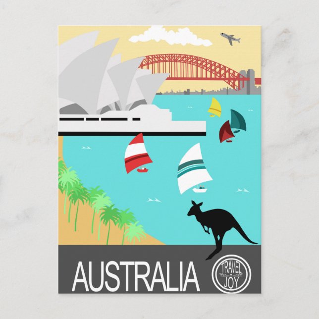 Carte Postale Poster vintage australien (Devant)