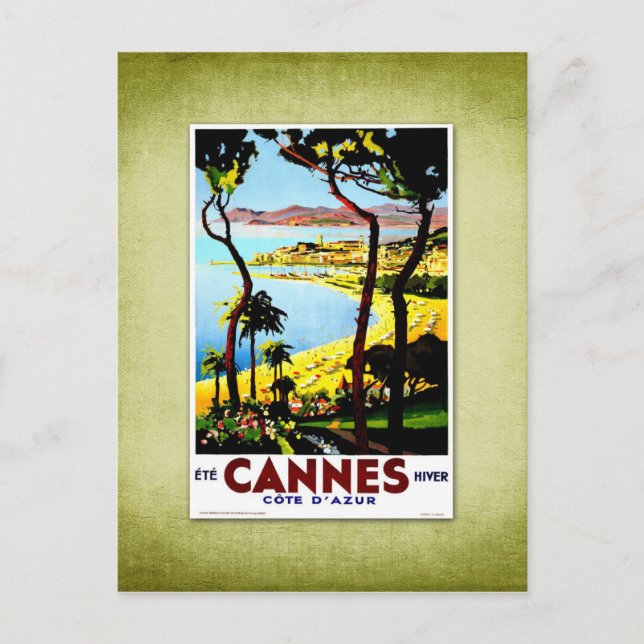 Carte Postale Poster vintage Cannes France (Devant)