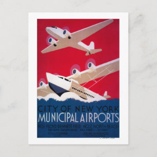 Carte Postale Poster vintage de l'aéroport municipal de New York