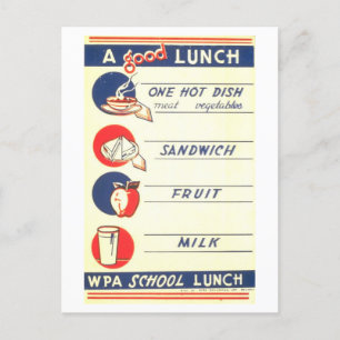 Carte Postale Poster vintage de l'APM "Un bon déjeuner" Nutritio