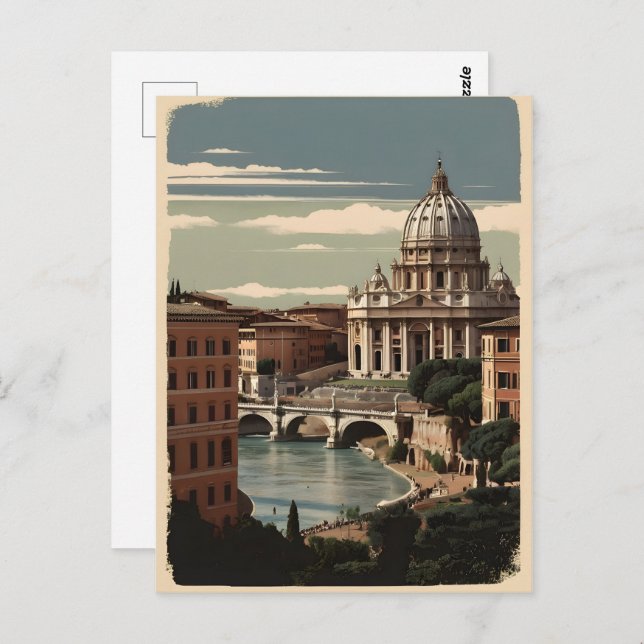 Carte Postale Poster vintage de Rome (Devant / Derrière)