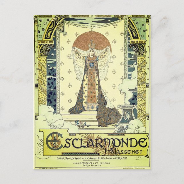 Carte Postale Poster vintage d'opéra Esclarmonde (Devant)