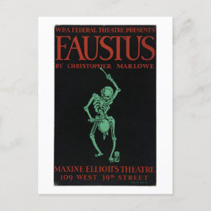Carte Postale Poster vintage du docteur Faustus de Marlowe