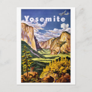 Carte Postale Poster vintage du parc national Yosemite
