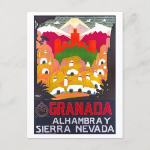 Carte Postale Poster vintage Granada Travel