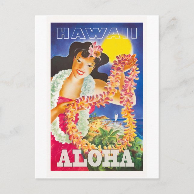 Carte Postale Poster vintage Hawaii Travel (Devant)