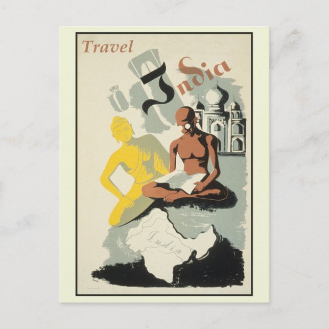 Carte Postale Poster vintage India Travel (Devant)